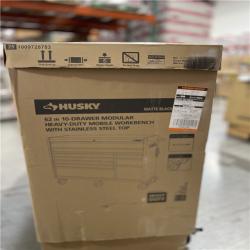 DALLAS LOCATION -  Husky Modular Tool Storage 62 in 10-DRAWER Modular Heavy-Duty mobile Workbench Matte Black