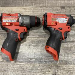 AS-IS Milwaukee FUEL 12-Volt Lithium-Ion Brushless Cordless Hammer Drill and Impact Driver Combo Kit