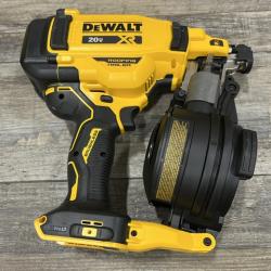 AS-IS DEWALT 20V MAX Lithium-Ion 15-Degree Electric Cordless Roofing Nailer Kit