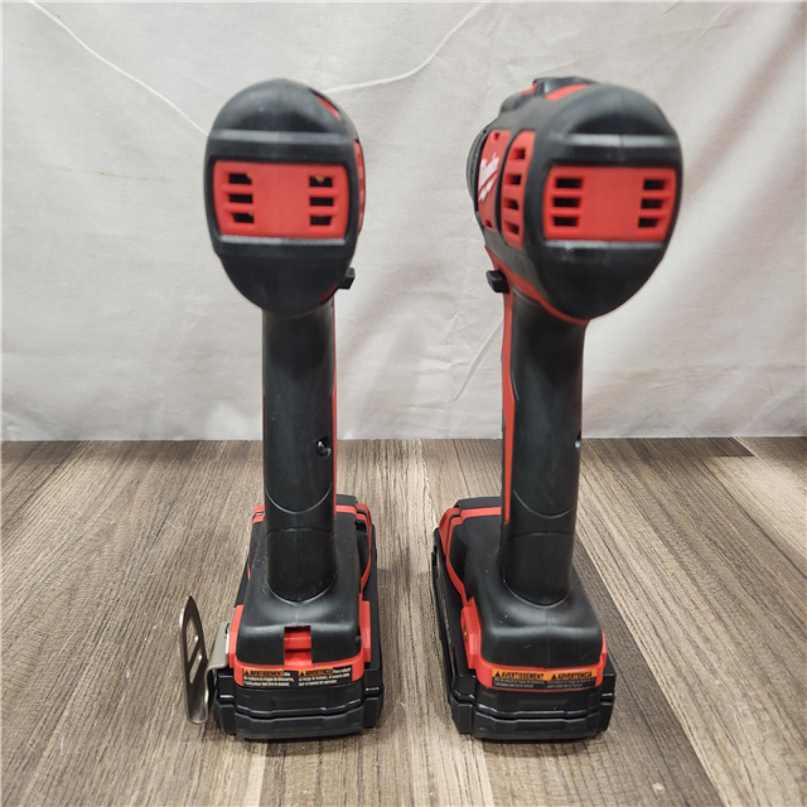 AS-IS- Milwaukee 18V Cordless Brushed 2-Tool Drill/Driver and Impact Driver Kit