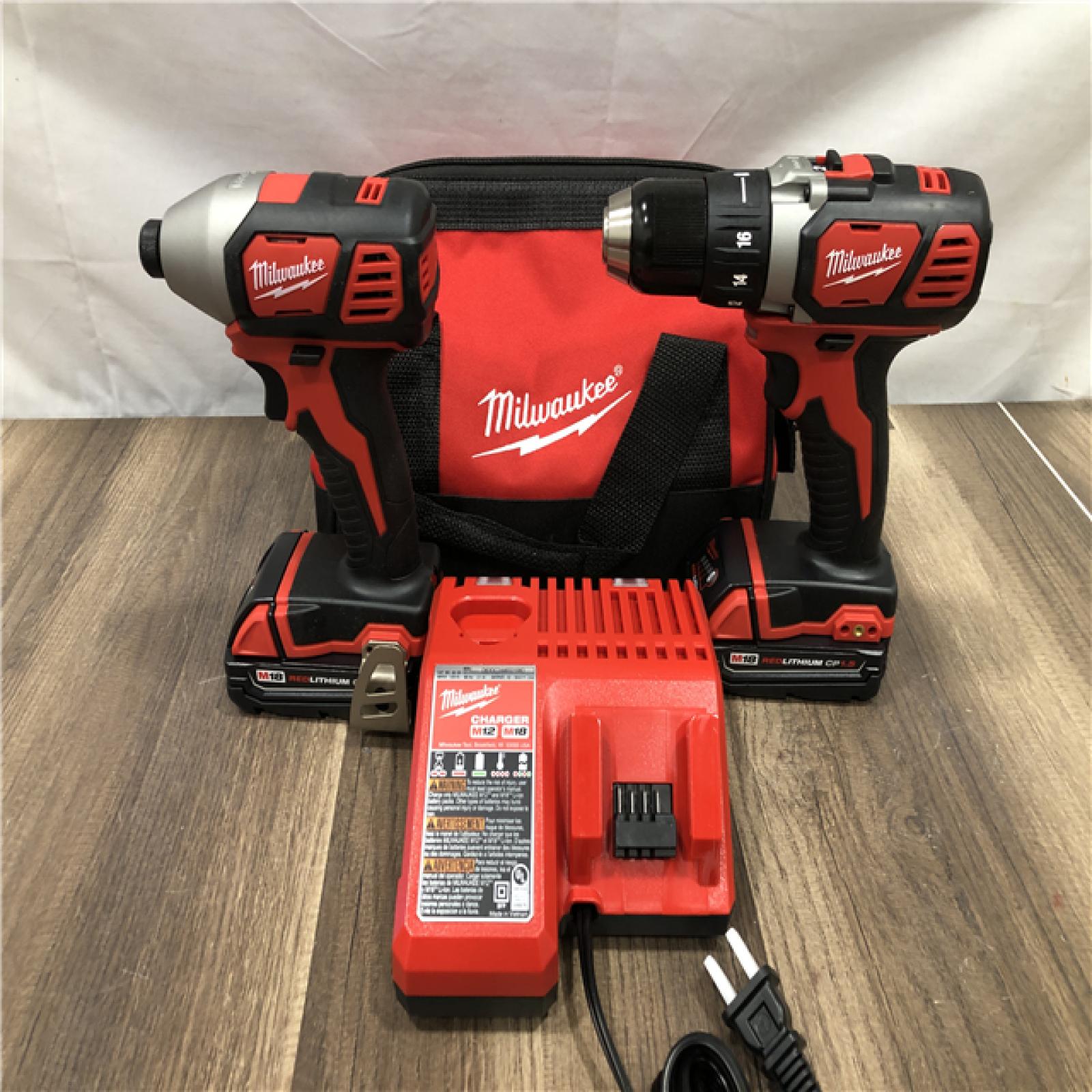 AS-IS Milwaukee 18V Lithium-Ion Cordless Drill Driver/Impact Driver Combo Kit