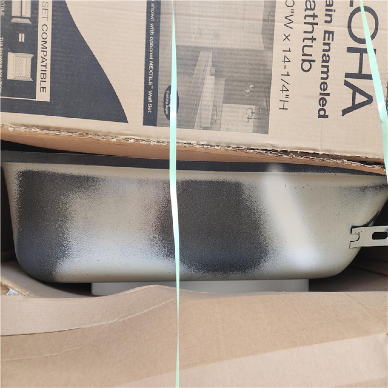 Phoenix Location AS-IS Bootz Industries Aloha 60 in. x 30 in. Soaking Bathtub with Right Drain in White Pallet (4-Tubs)