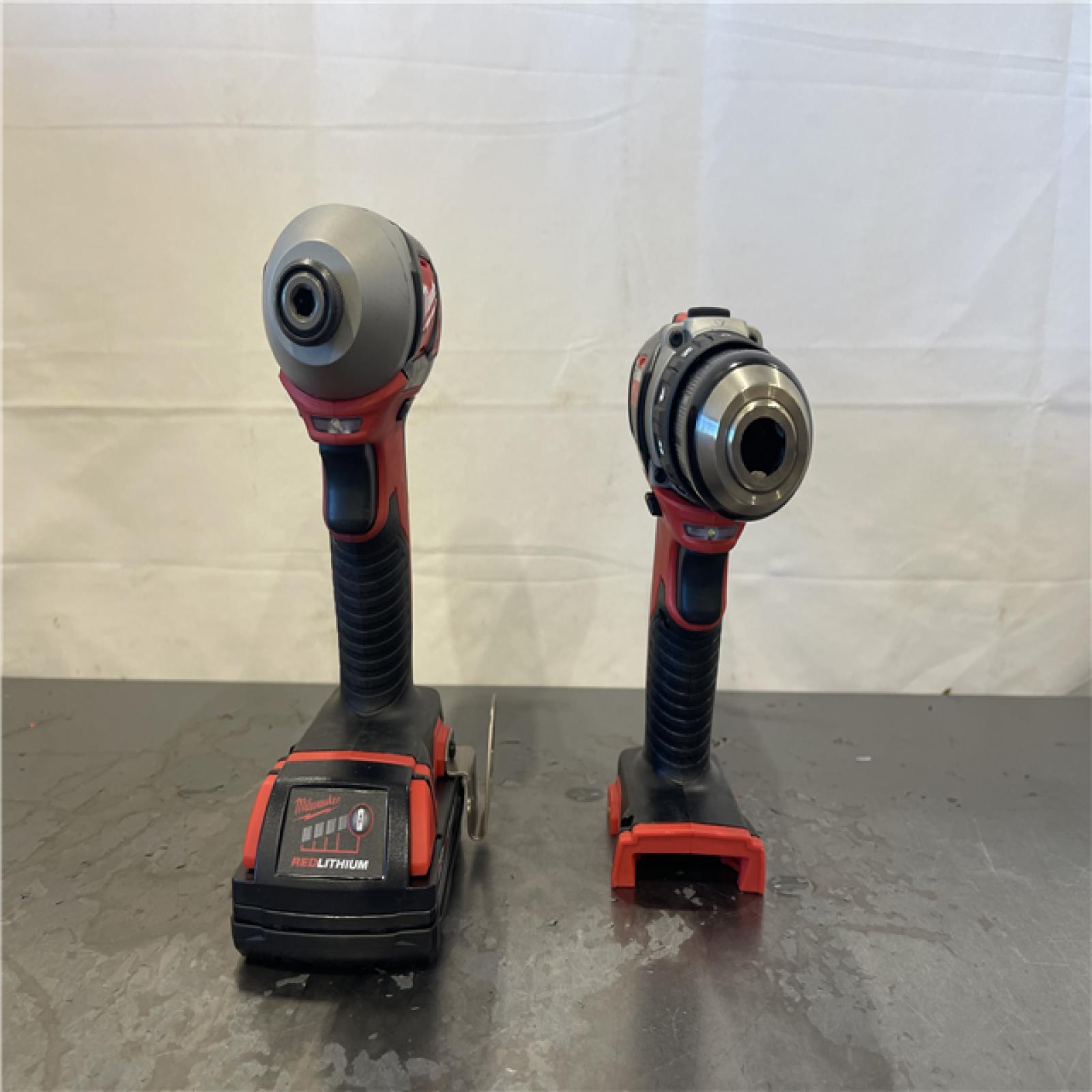 AS-IS- Milwaukee 18V Cordless Brushed 2-Tool Drill/Driver and Impact Driver Kit