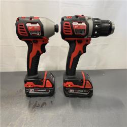 AS-IS - Milwaukee M18 18V Lithium-Ion Cordless Drill Driver/Impact Driver Combo Kit