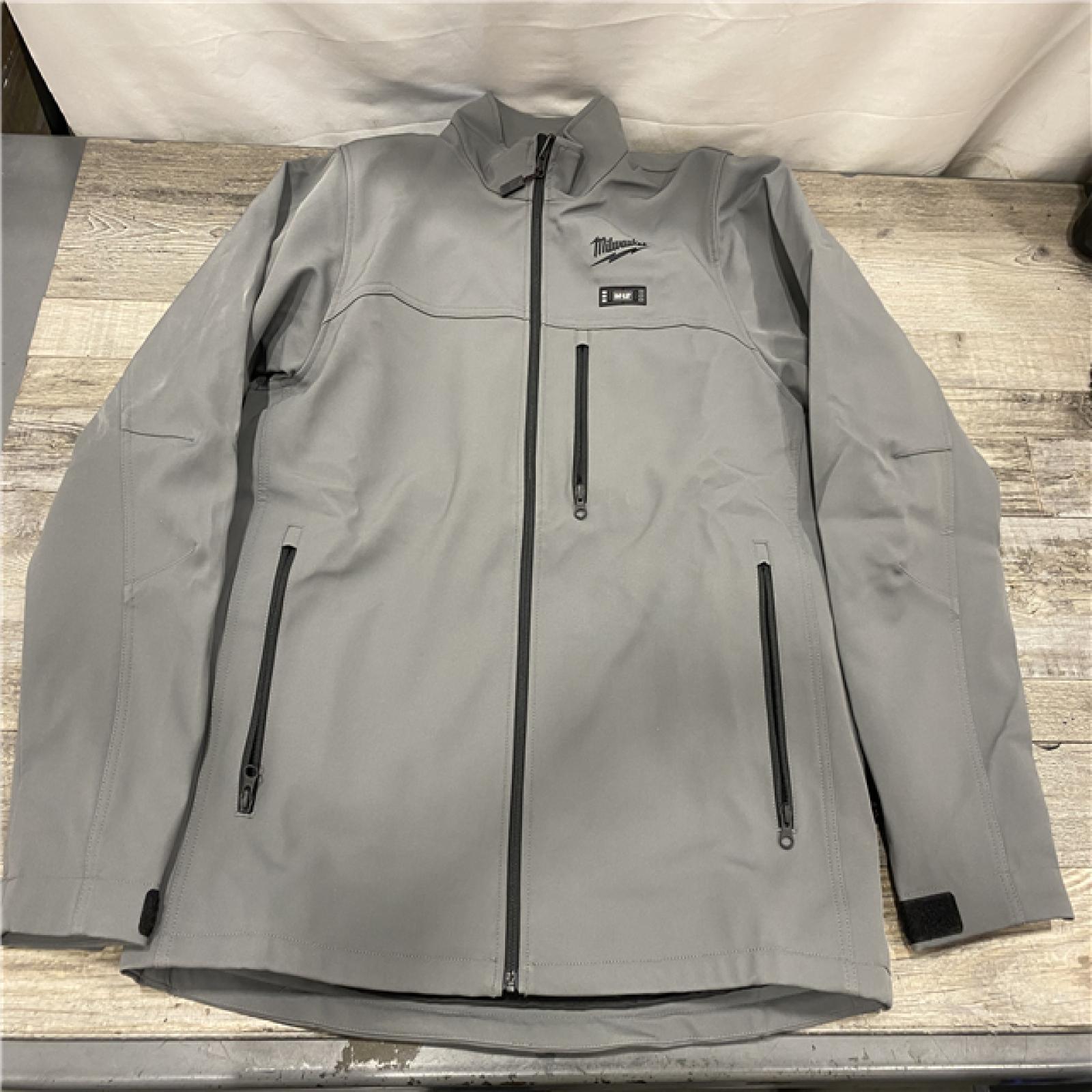 AS-IS Milwaukee Men's Large 12-Volt Lithium-Ion Cordless Tough Shell Gray Heated Jacket Kit