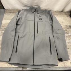 AS-IS Milwaukee Men's Large 12-Volt Lithium-Ion Cordless Tough Shell Gray Heated Jacket Kit