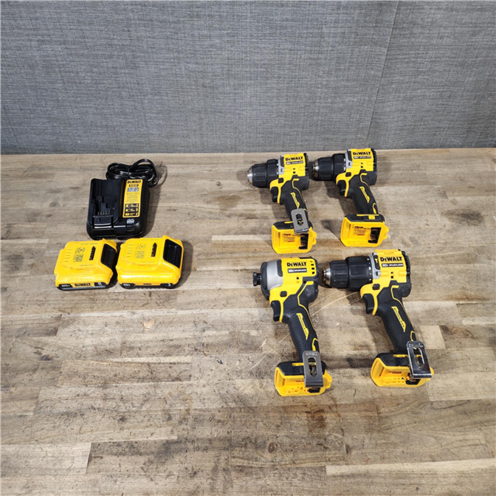 HOUSTON LOCATION - AS-IS DEWALT 4 TOOL COMBO KIT W/ (2) BATTERY & CHARGER