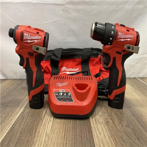 AS-IS Milwaukee 12-Volt Lithium-Ion Brushless Cordless Subcompact Drill and Impact Driver Combo Kit