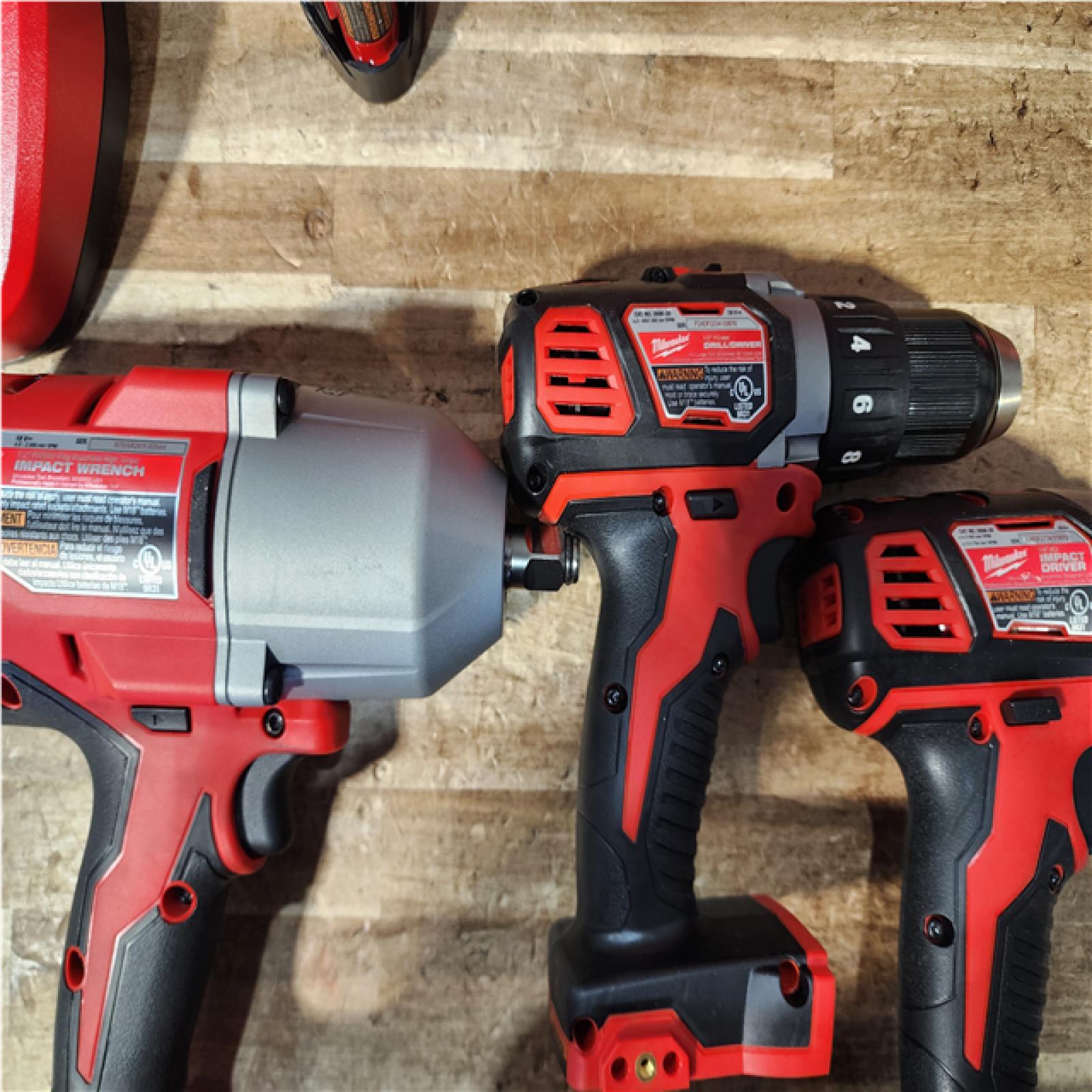 Houston Location AS-IS Milwaukee Drills QTY/3 and Batteries QTY/5 with Chargers QTY/3