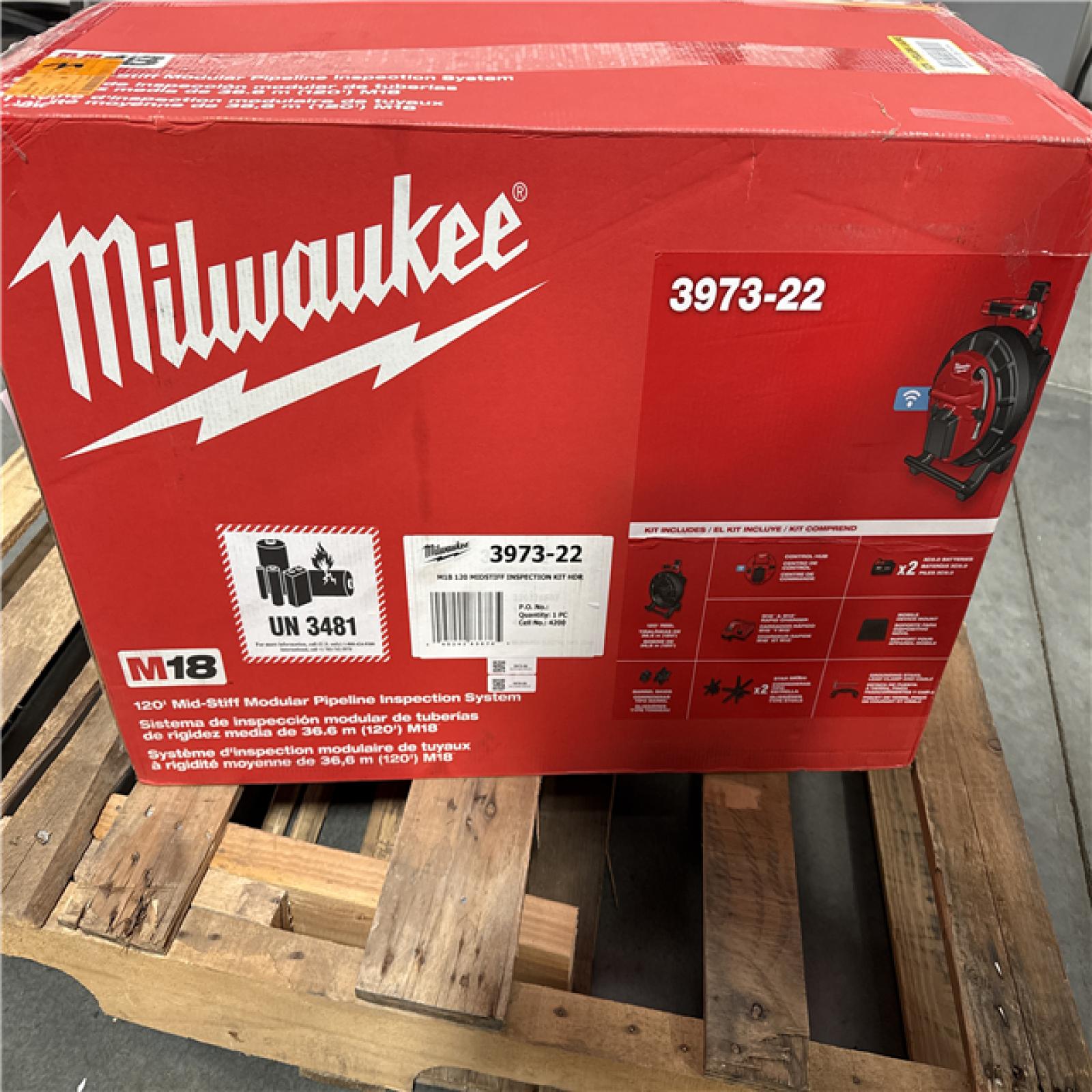 California AS-IS Milwaukee 120' Mid-Stiff Modular Inspection System includes (2) Batteries; Appears in Excellent Condition