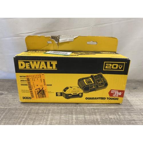 NEW - DEWALT 20V MAX Lithium-Ion 6.0 Ah Battery and Charger