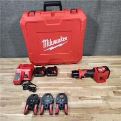 HOUSTON LOCATION - AS-IS Milwaukee 18V Lithium-Ion Cordless Short Throw Press Tool with 3 PEX Crimp Jaws Kit
