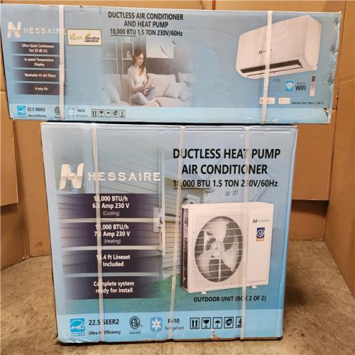 Phoenix Location NEW Hessaire DIY 22.5 SEER2 18,000 BTU Wi-Fi 1.5-Ton Ductless Mini Split Air Conditioner,Heat Pump, Variable Speed Inverter-208V/230V