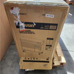 Phoenix NEW Husky Standard-Duty 52 in. W 10-Drawer Matte Army Green Mobile Workbench Cabinet with Solid Wood Top (SEALED)