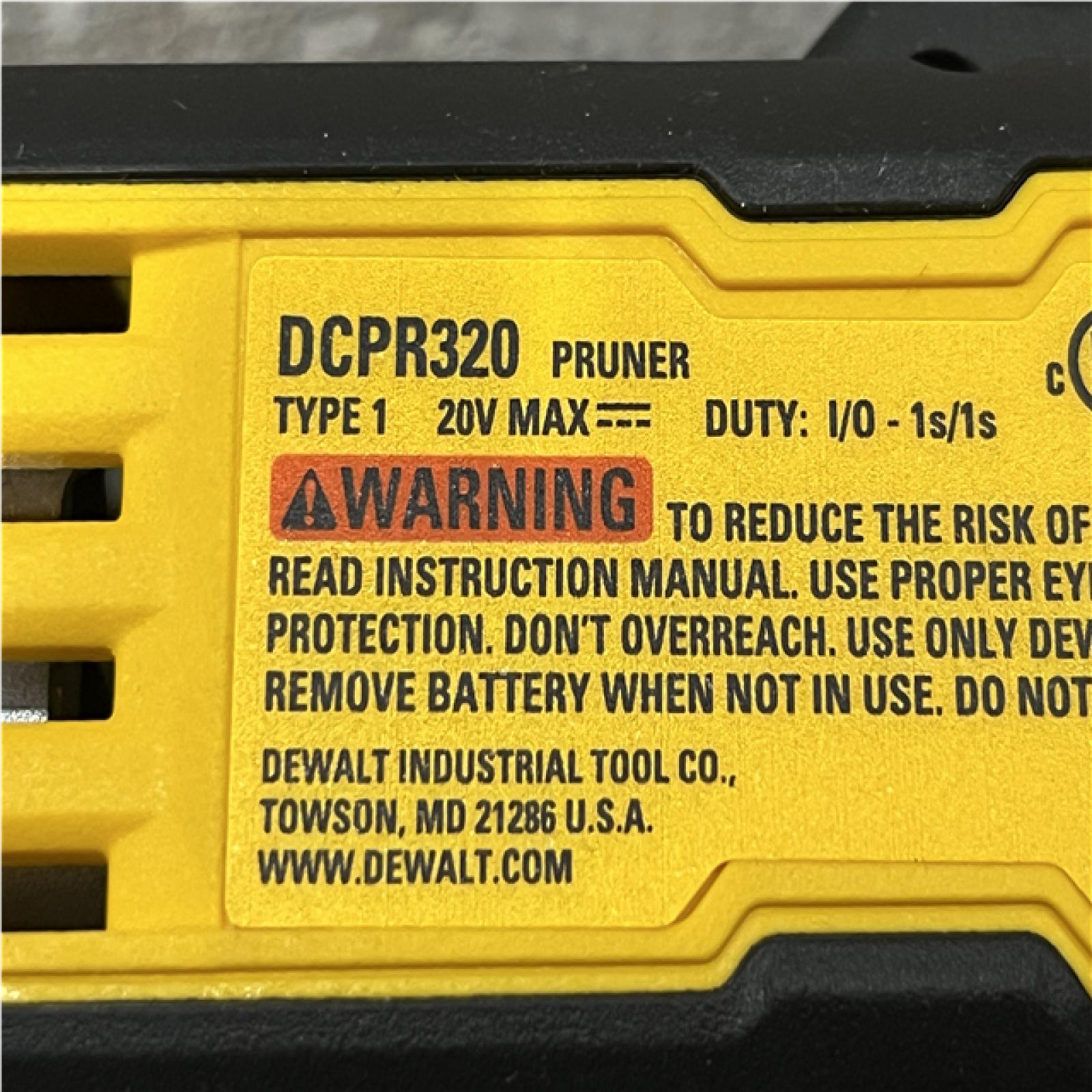 AS-IS DEWALT 20-Volt MAX 1 -1/2 in. Capacity Cordless Battery Powered Pruner (Tool Only)