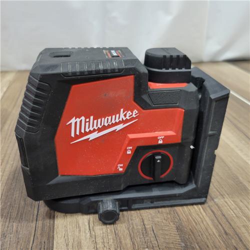 AS-IS MILWAUKEE  100 Ft. REDLITHIUM Lithium-Ion USB Green Rechargeable Cross Line Laser Level with Charger