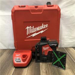 AS-IS Milwaukee 12-Volt Lithium-Ion Cordless Green 250 ft. 3-Plane Laser Level Kit