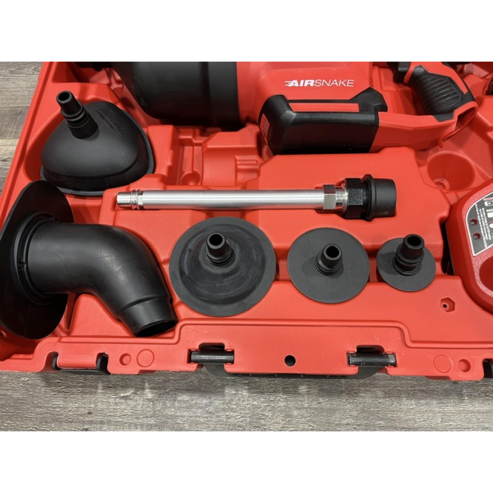 NEW - Milwaukee 12-Volt Lithium-Ion Cordless Drain Cleaning Airsnake Air Gun Kit