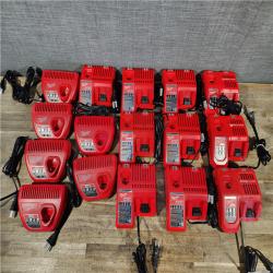 HOUSTON LOCATION - AS-IS MILWAUKEE BATTERY CHARGER PACK QTY - 16