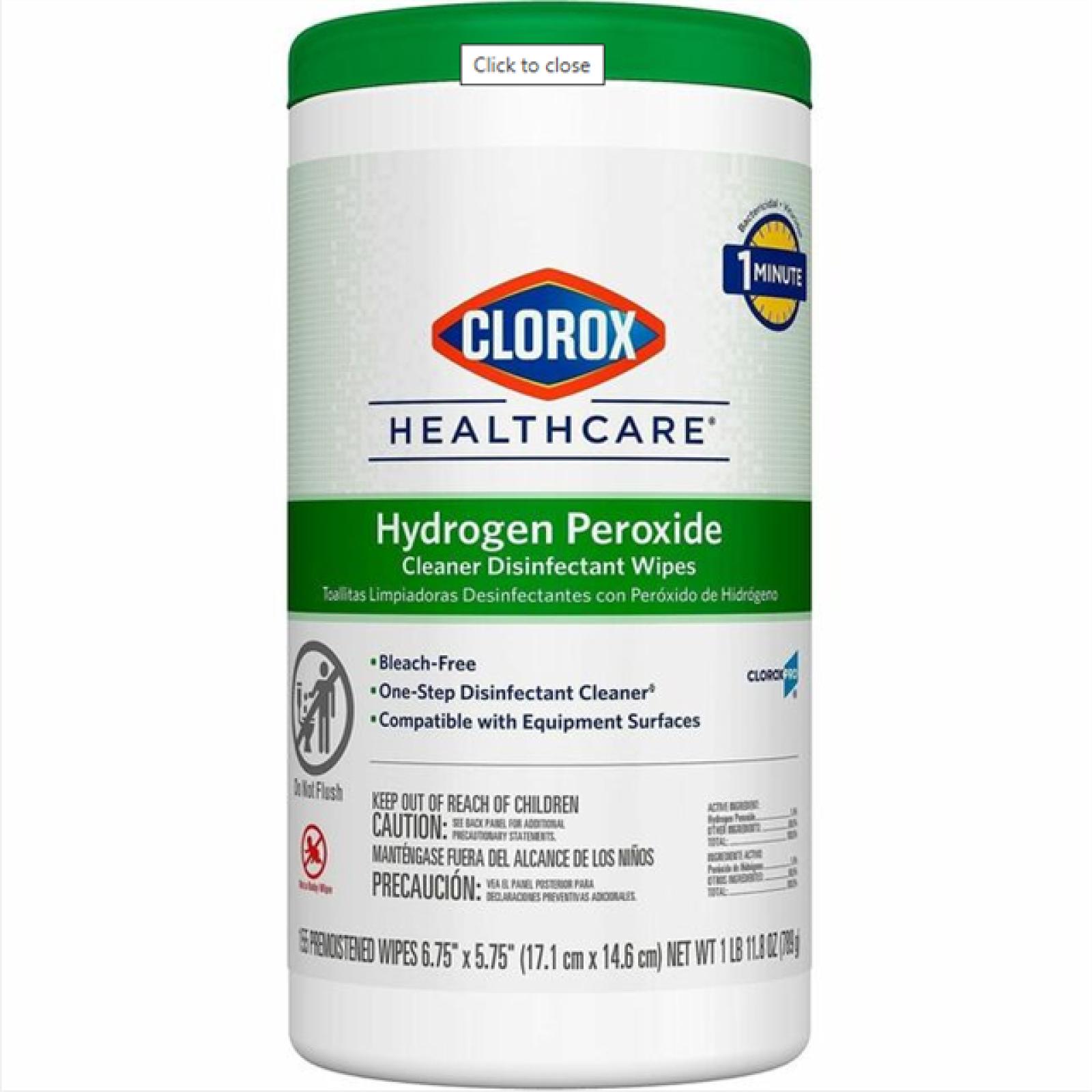 DALLAS LOCATION- NEW! Clorox Healthcare Hydrogen Peroxide Cleaner Disinfectant Wipes PALLET (270 UNITS)