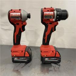 AS-IS - Milwaukee M18 18V Lithium-Ion Brushless Cordless Compact Drill/Impact Combo Kit