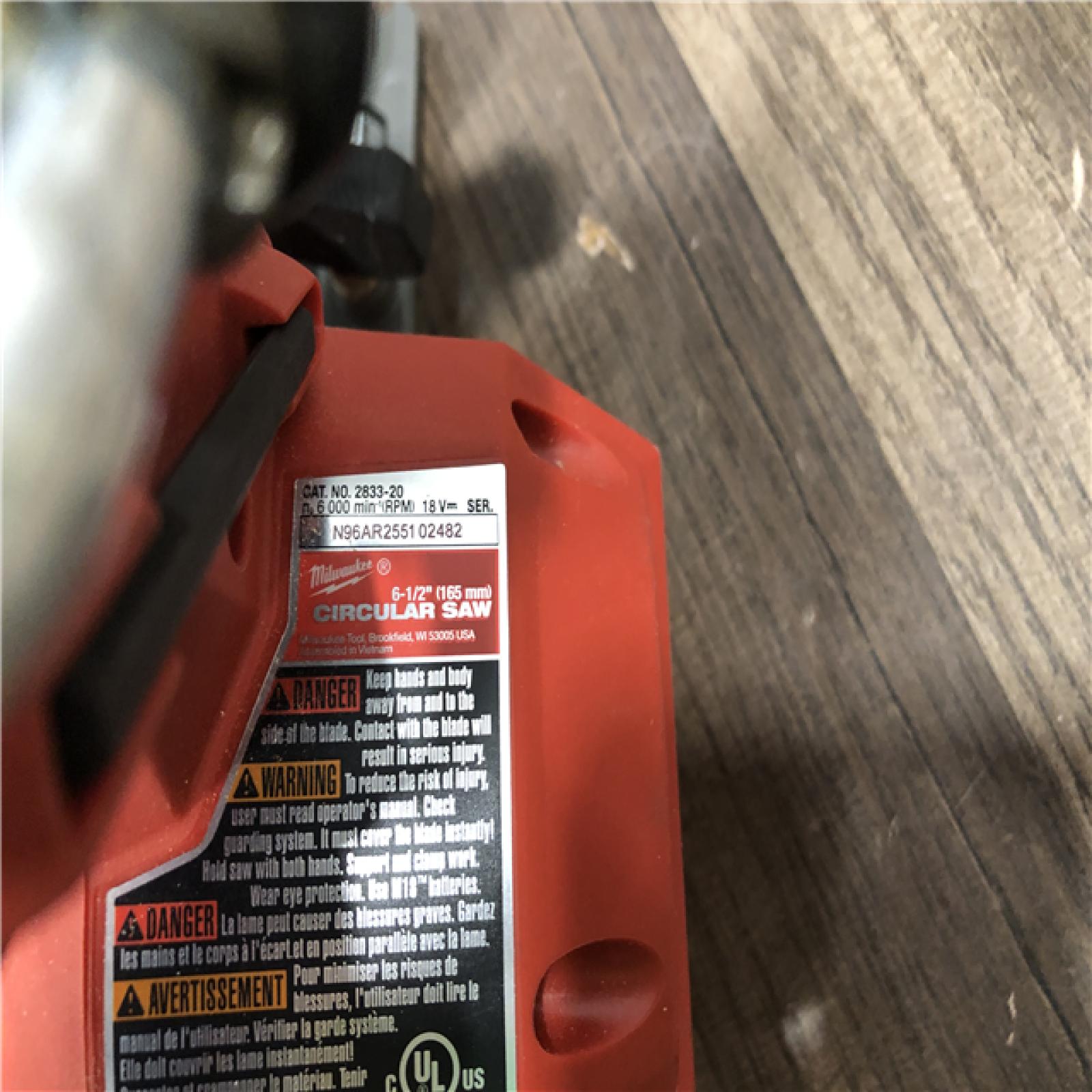 AS-IS Milwaukee FUEL 18V Lithium-Ion Brushless Cordless 6-1/2 in. Circular Saw (Tool-Only)