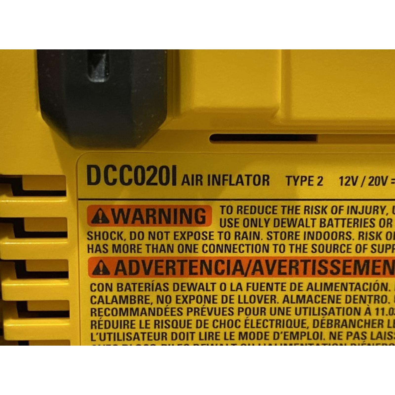 AS-IS DEWALT 20V MAX Cordless Electric Portable Inflator (Tool Only)