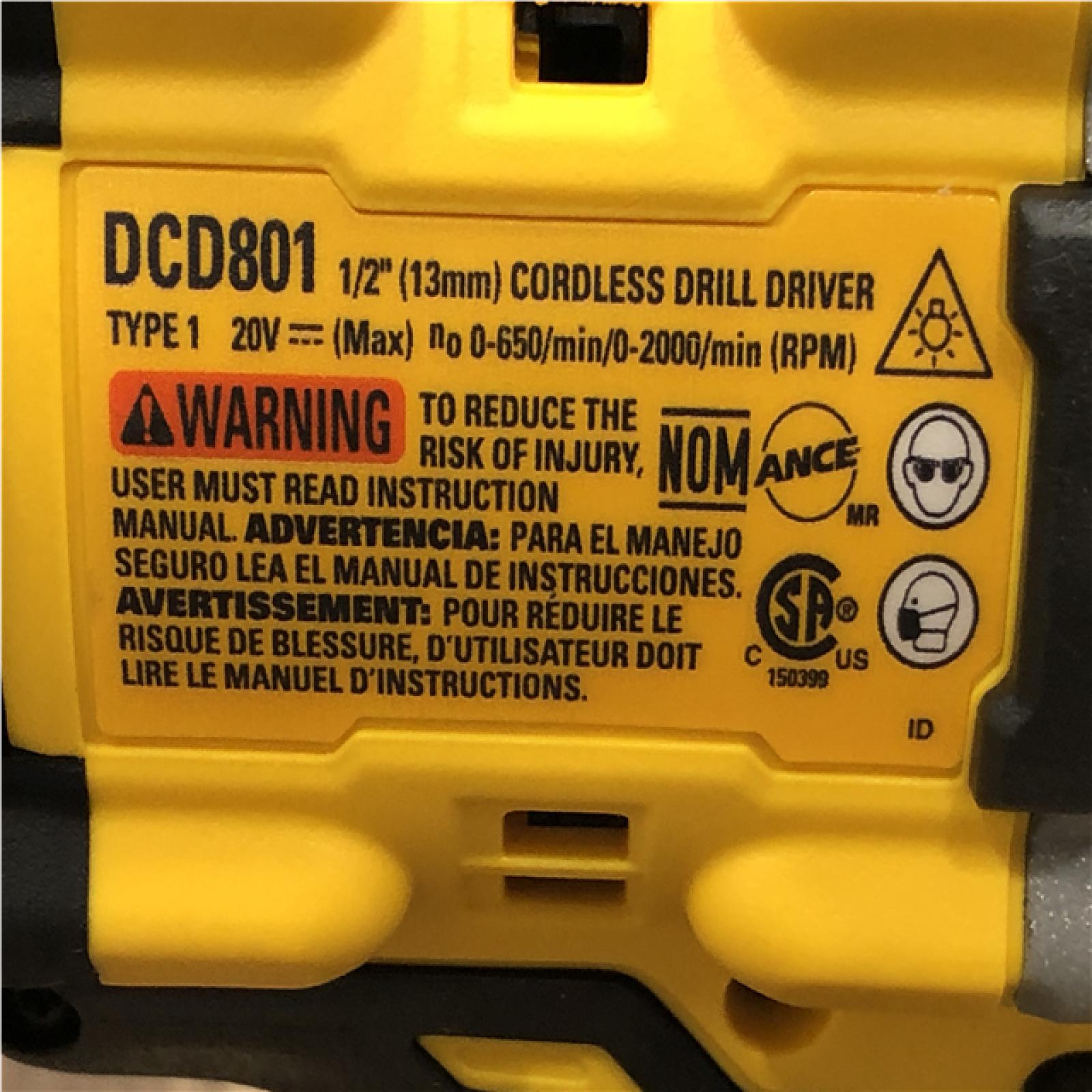 AS-IS DEWALT 20V XR Lithium-Ion Cordless Brushless 1/2 in. Drill/Driver Kit