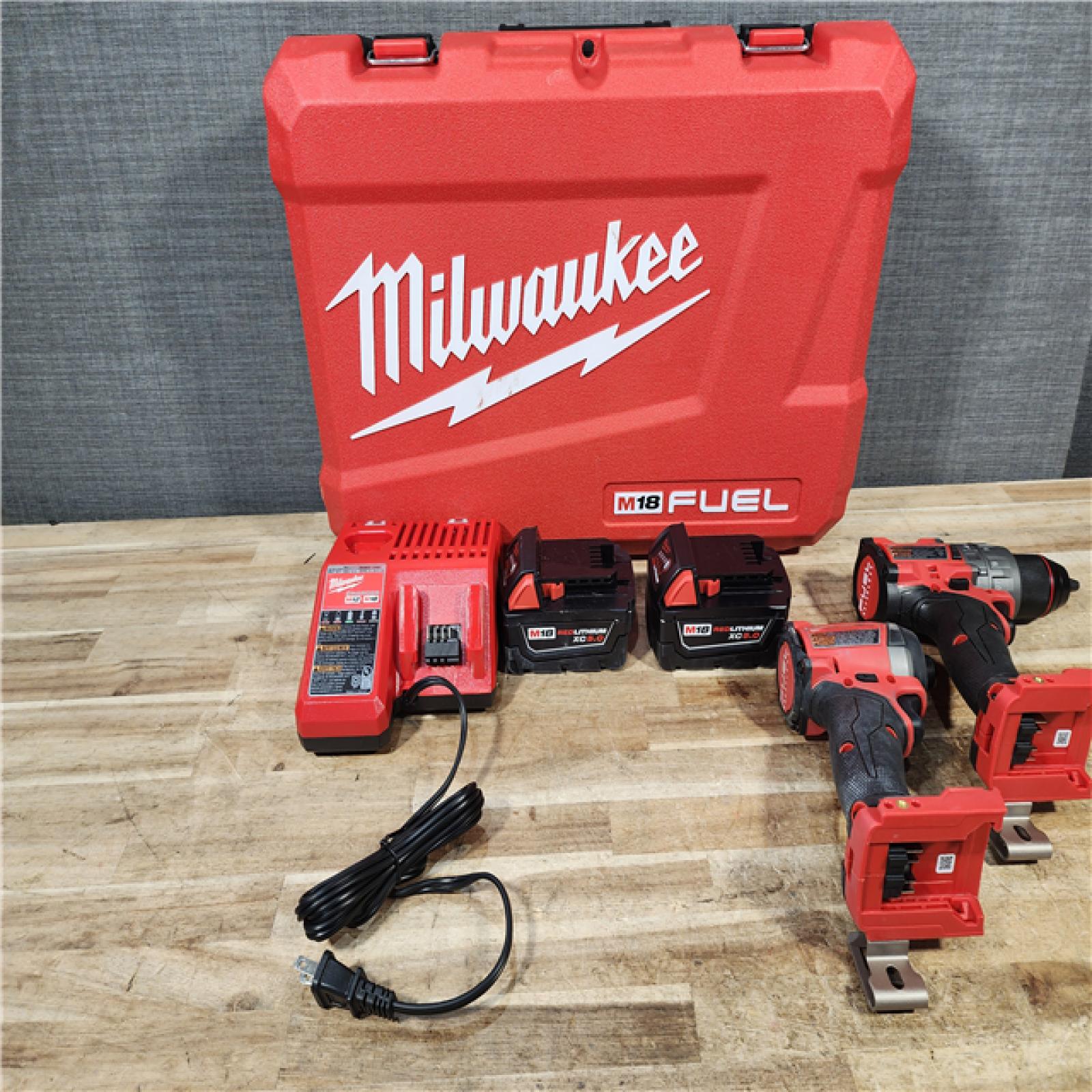 HOUSTON LOCATION - AS - IS Milwaukee FUEL 18V Lithium-Ion Brushless Cordless Hammer Drill and Impact Driver Combo Kit