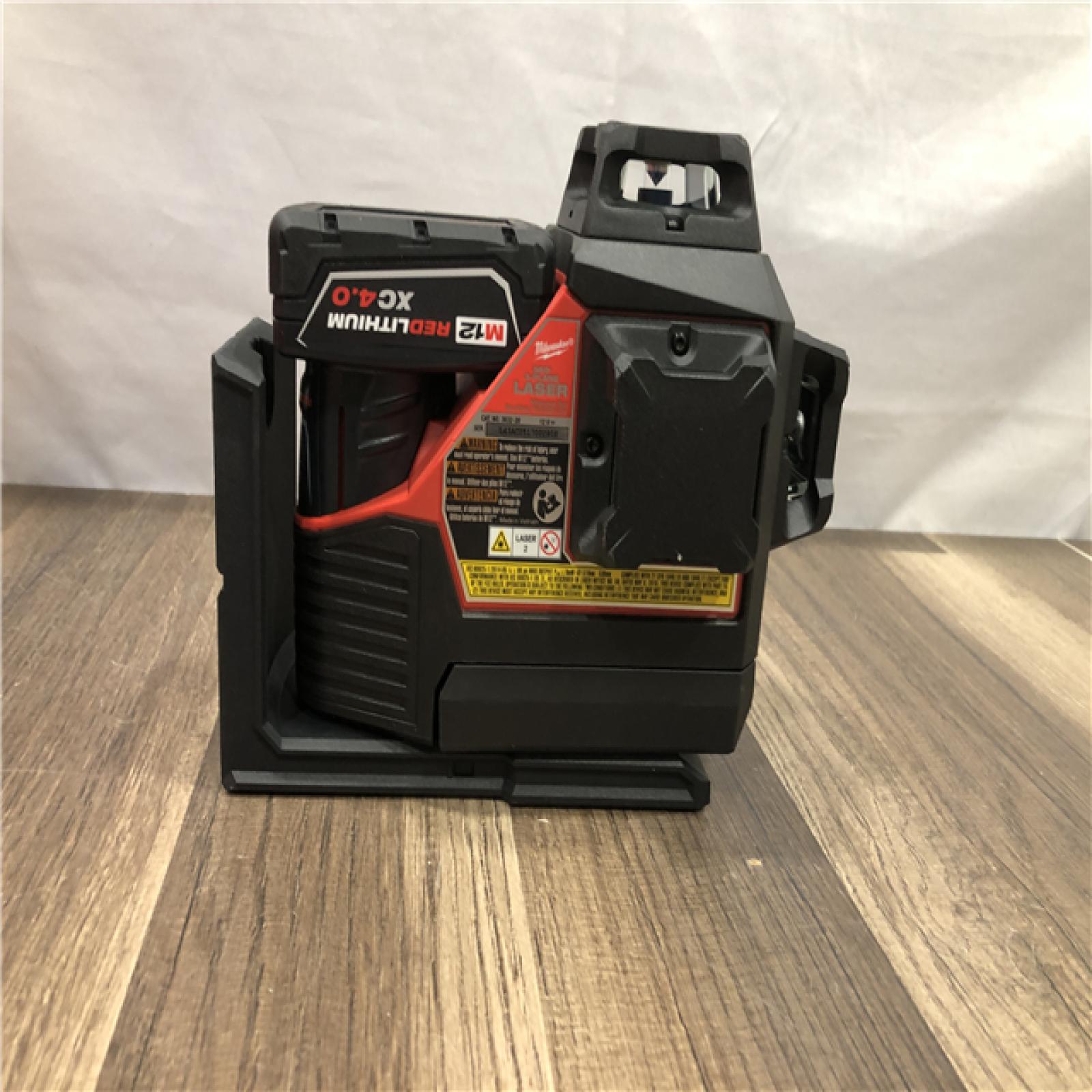 AS-IS Milwaukee 12-Volt Lithium-Ion Cordless Green 250 ft. 3-Plane Laser Level Kit