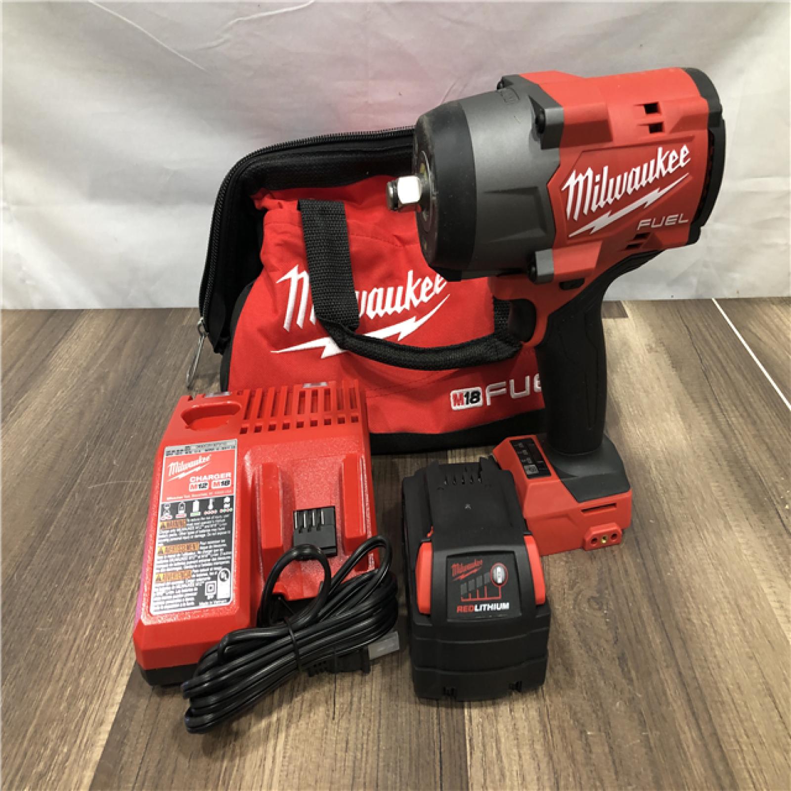 AS-IS Milwaukee FUEL 18V Lithium-Ion Brushless Cordless 1/2 in. Impact Wrench w/Friction Ring Kit