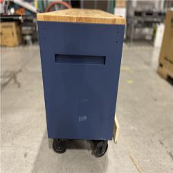 DALLAS LOCATION- AS-IS Husky Tool Storage Heavy Duty 84 in. W x 24 in. D Matte Blue Mobile Workbench Cabinet