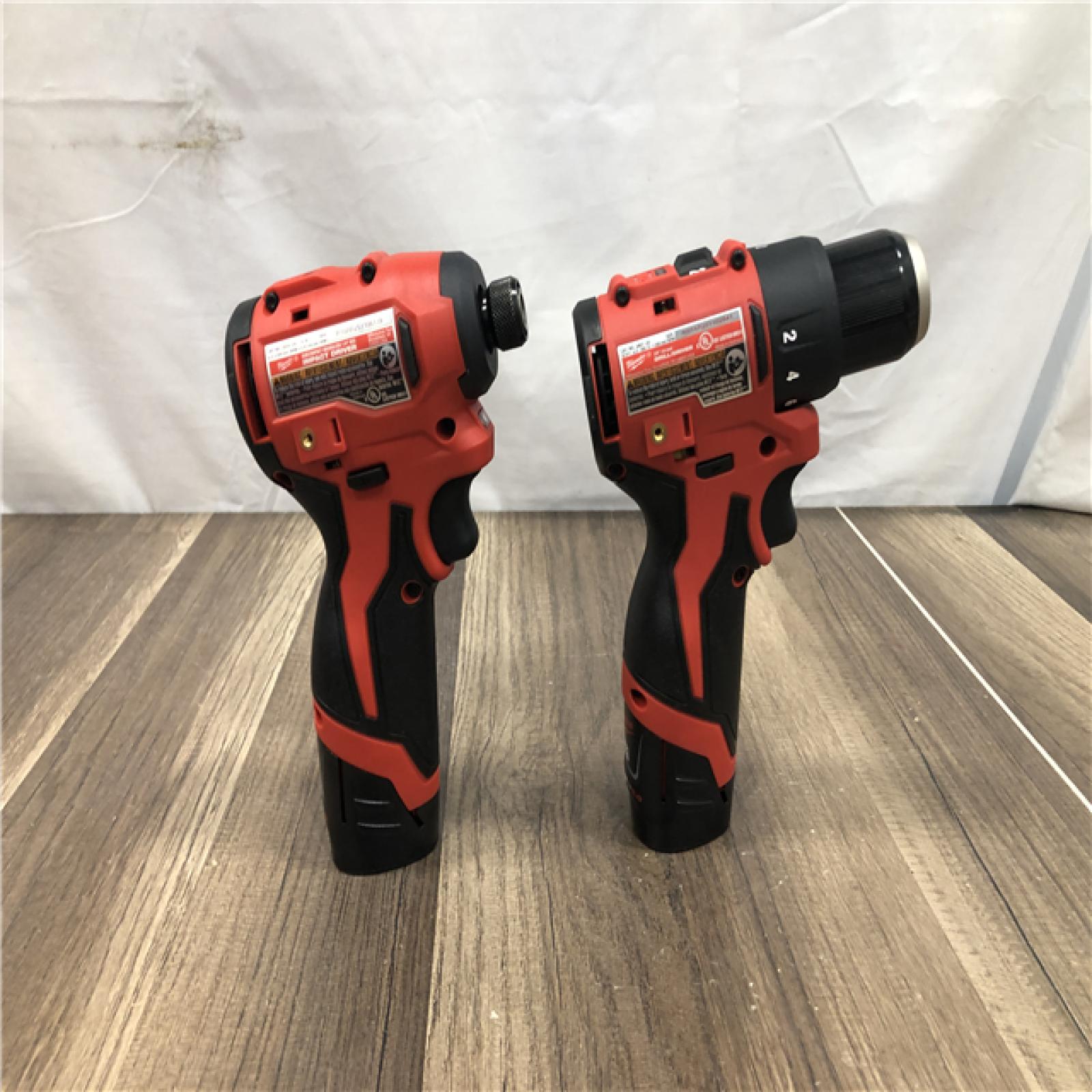 AS-IS  Milwaukee 12-Volt Lithium-Ion Brushless Cordless Subcompact Drill and Impact Driver Combo Kit