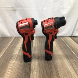 AS-IS  Milwaukee 12-Volt Lithium-Ion Brushless Cordless Subcompact Drill and Impact Driver Combo Kit