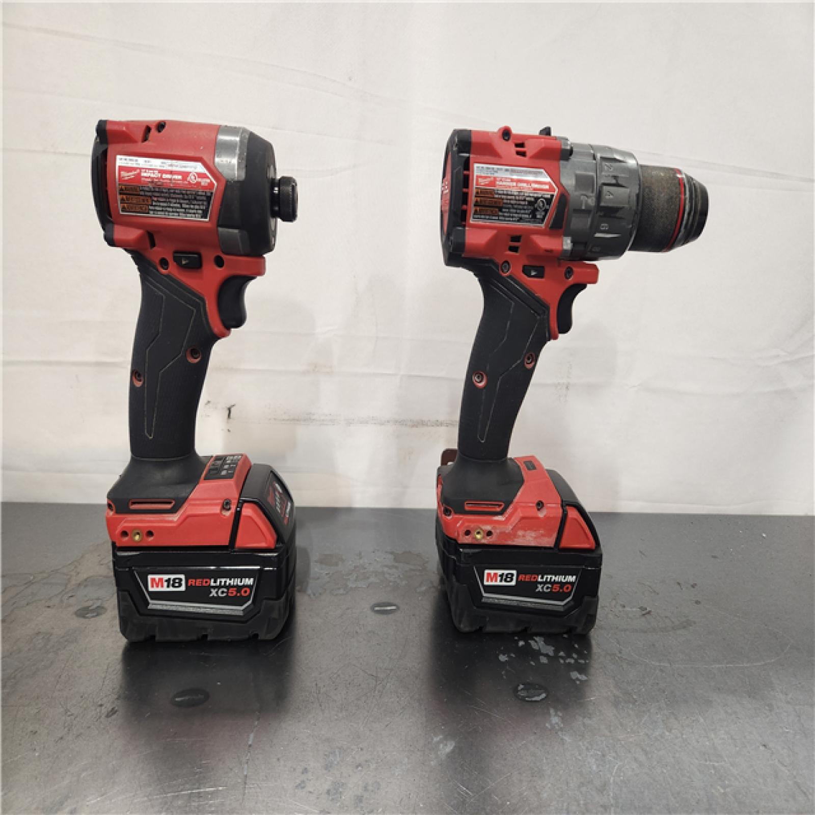 AS-IS- Milwaukee  FUEL 18V Lithium-Ion Brushless Cordless Hammer Drill and Impact Driver Combo Kit