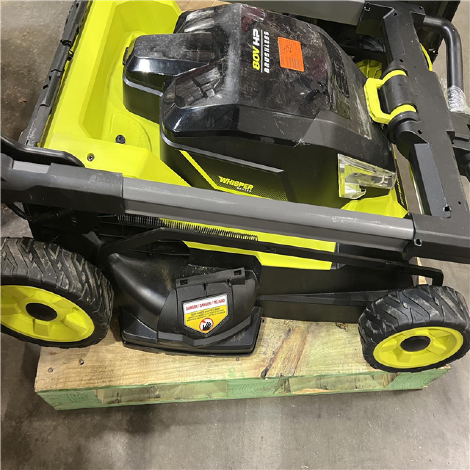 Dallas Location - As-Is RYOBI 80V HP Brushless Battery Cordless Electric 30 in.Lawn Mower with Battery and Charger