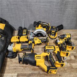 HOUSTON LOCATION - AS-IS DEWALT 8 TOOL COMBO KIT W/ (2) BATTERY & CHARGER