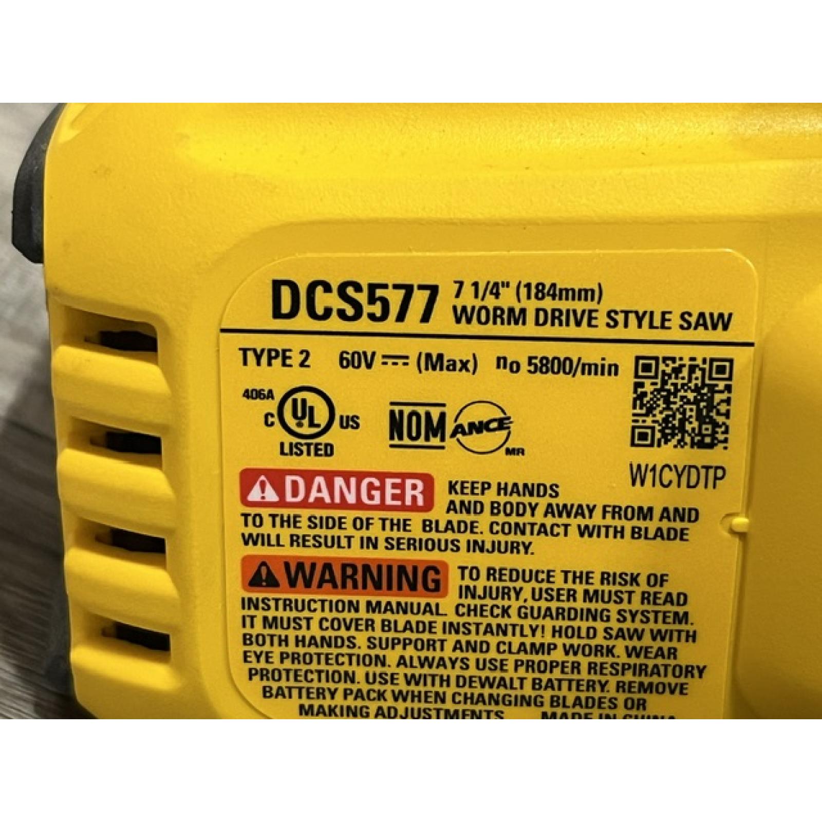 AS-IS DEWALT FLEXVOLT 60V MAX Cordless Brushless 7-1/4 in. Wormdrive Style Circular Saw (Tool Only)