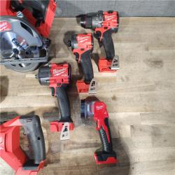 HOUSTON LOCATION - AS-IS MILWAUKEE 6 TOOL COMBO KIT W/ (2) BATTERY & CHARGER