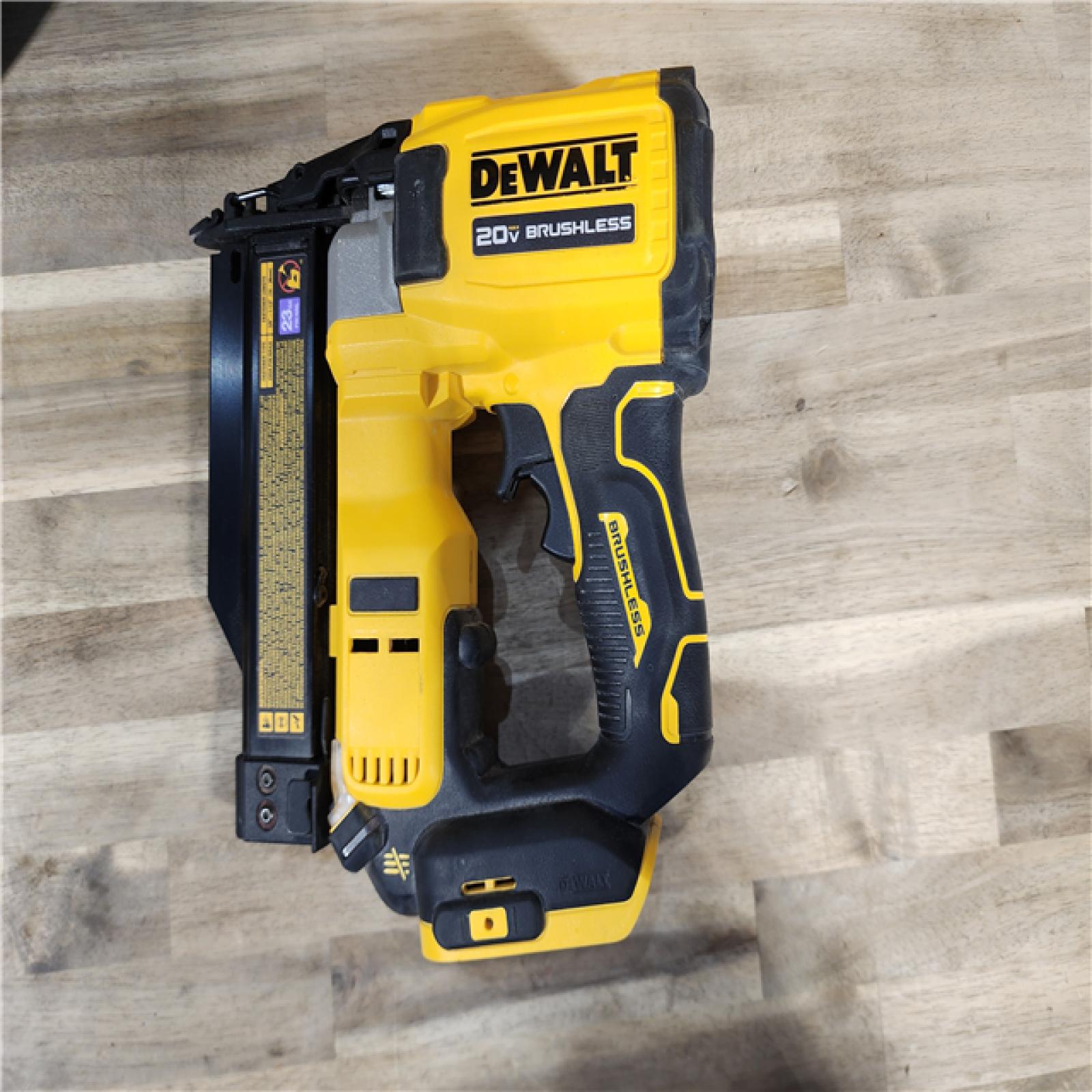 HOUSTON LOCATION - AS-IS DEWALT ATOMIC 20V MAX Lithium Ion Cordless 23 Gauge Pin Nailer Kit with 2.0Ah Battery and Charger