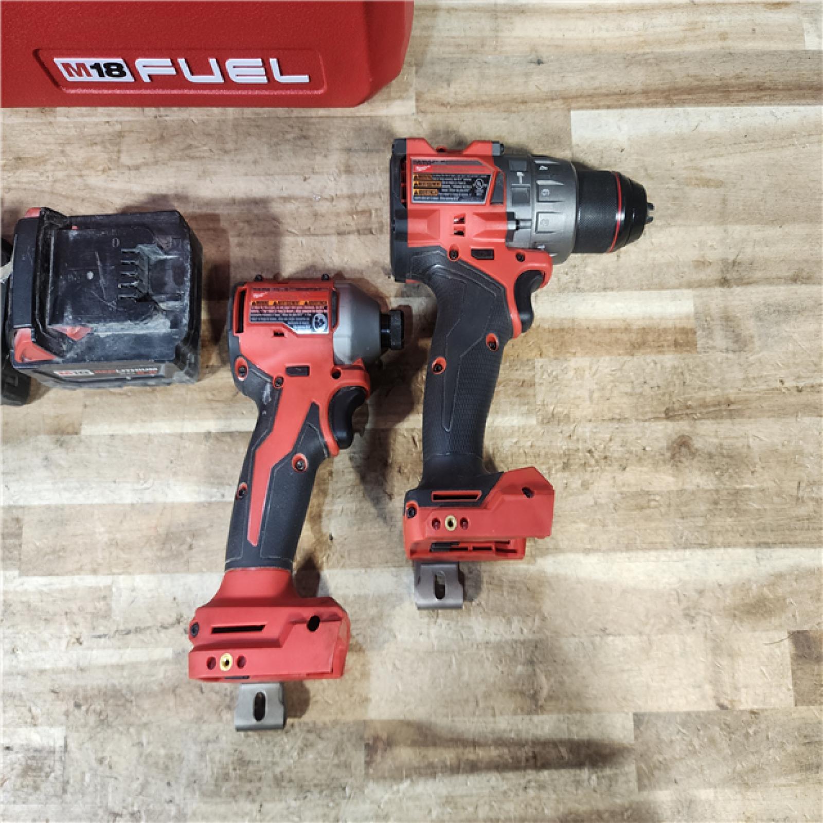 HOUSTON LOCATION - AS - IS Milwaukee FUEL 18V Lithium-Ion Brushless Cordless Hammer Drill and Impact Driver Combo Kit