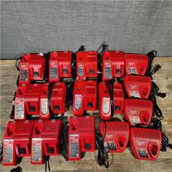 HOUSTON LOCATION - AS-IS MILWAUKEE BATTERY CHARGER PACK QTY - 16