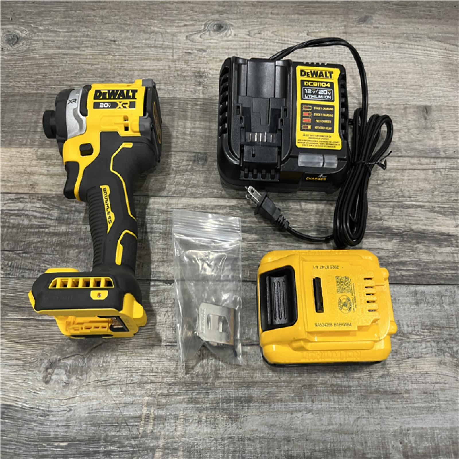 AS-IS DEWALT 20V MAX XR Lithium-Ion Brushless Cordless 3-Speed High Torque 1/4 in. Impact Driver Kit