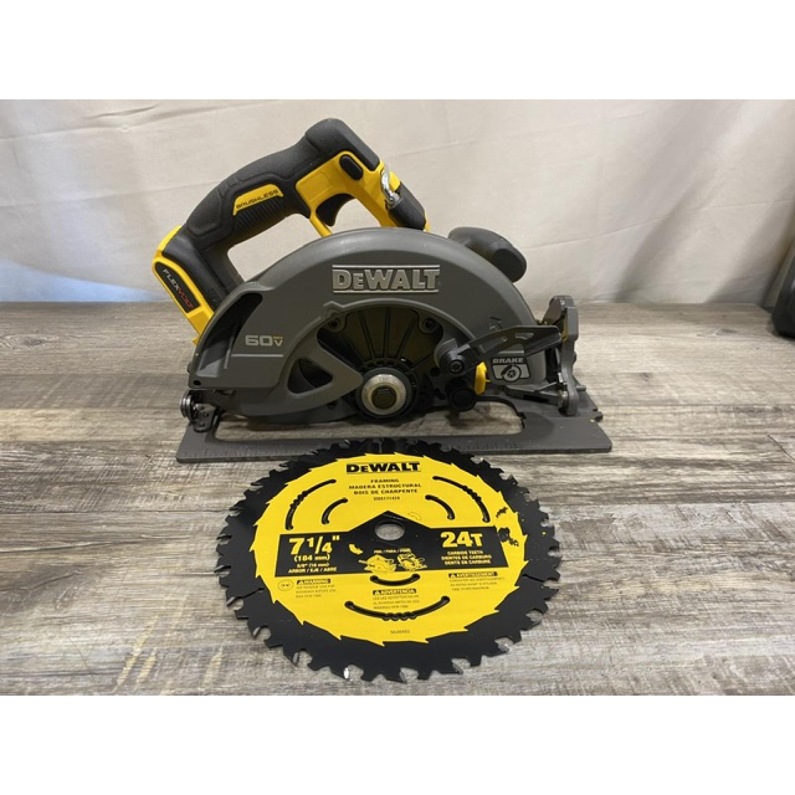 AS-IS DEWALT FLEXVOLT 60V MAX Cordless Brushless 7-1/4 in. Circular Saw with Brake (Tool Only)