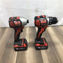 AS-IS Milwaukee M18 18V Lithium-Ion Cordless Drill Driver/Impact Driver Combo Kit