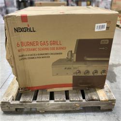 DALLAS LOCATION - Nexgrill Deluxe 6-Burner Propane Gas Grill in Mocha with Ceramic Searing Side Burner