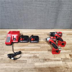 HOUSTON LOCATION - AS-IS MILWAUKEE 2 TOOL COMBO KIT W/ (2) BATTERY & CHARGER