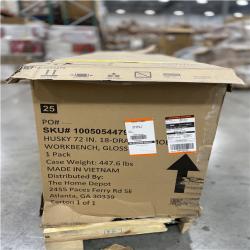 DALLAS LOCATION- AS-IS HUSKY 72 in. W Gloss Black Mobile Workbench Tool Chest