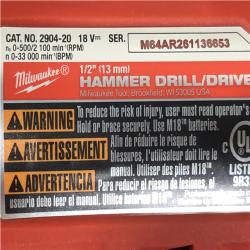 AS-IS Milwaukee FUEL 18V Lithium-Ion Brushless Cordless 1/2 in. Hammer Drill Driver Kit