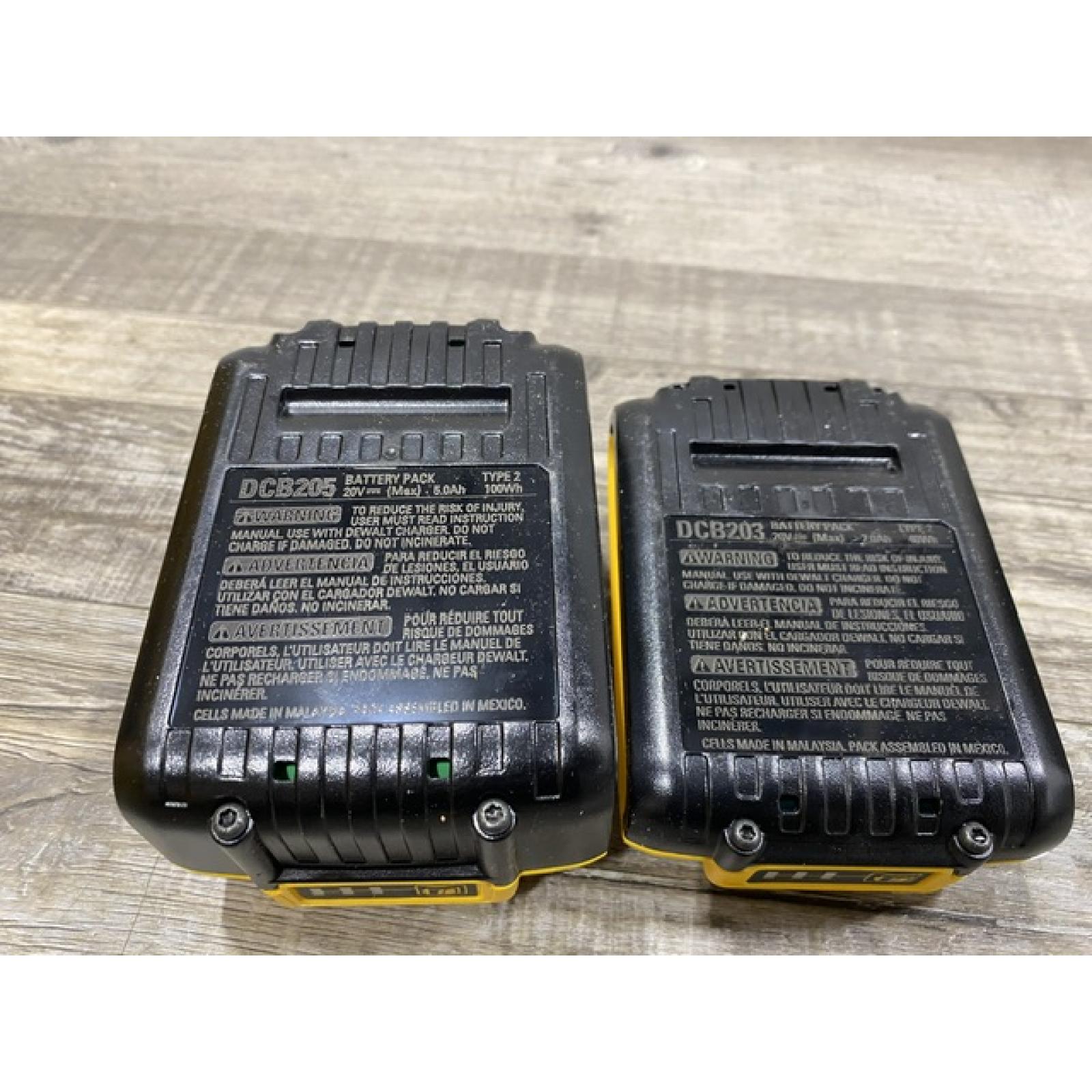 AS-IS DEWALT 20V MAX Lithium-Ion Battery Kit with 5.0Ah and 2.0Ah Battery and Charger